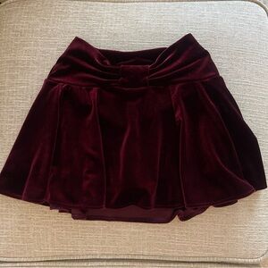 Zara Girls Maroon Velvet Short Skirt Size 9
